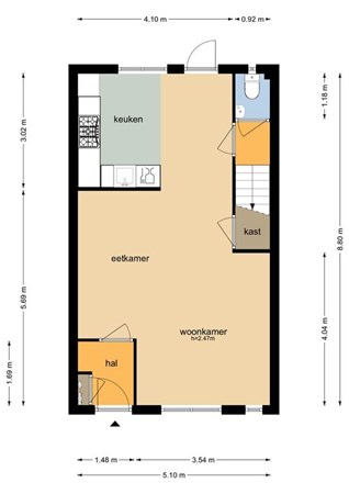 Floorplan - S. Abrahamsestraat 18, 4194 RE Meteren